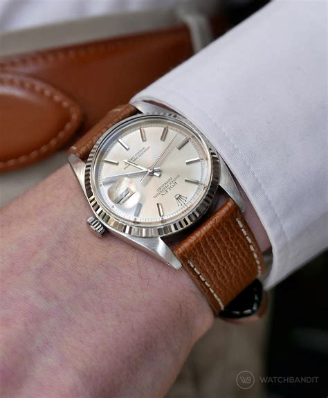 rolex datejust tan|rolex datejust leather band.